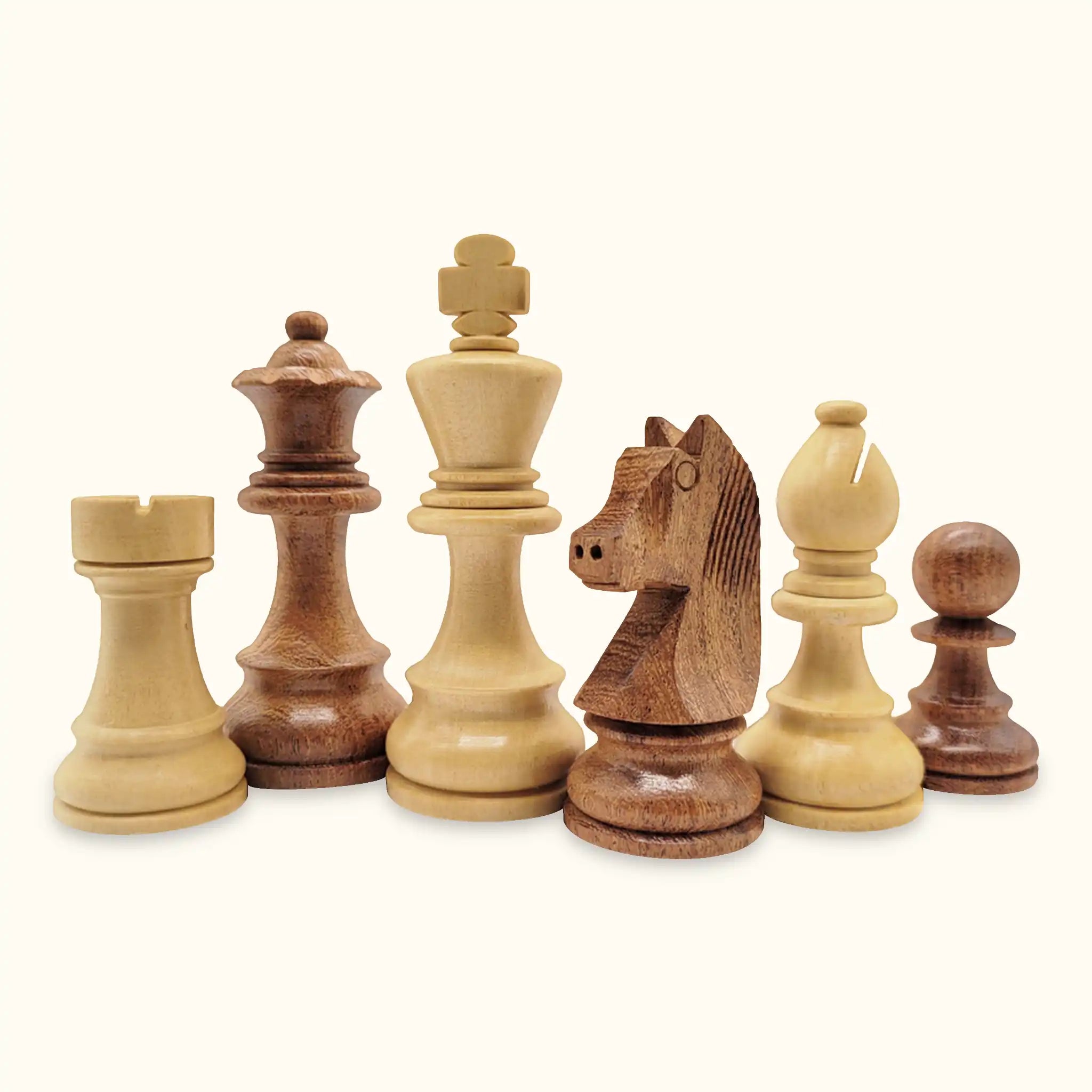 House of Chess - Grand Master Staunton Tournament Chess Set  Pieces - King Size: 3-3/4 (Broad Base) + 2 Extra Queens - Acacia  Wood/Boxwood : Toys & Games
